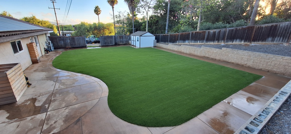 Artificial turf installation in North County San Diego